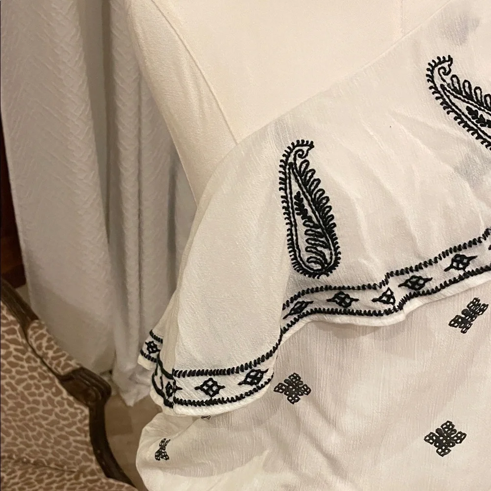 Free People Easy on the Eyes Black and White One Shoulder Blouse XS - Picture 5 of 9